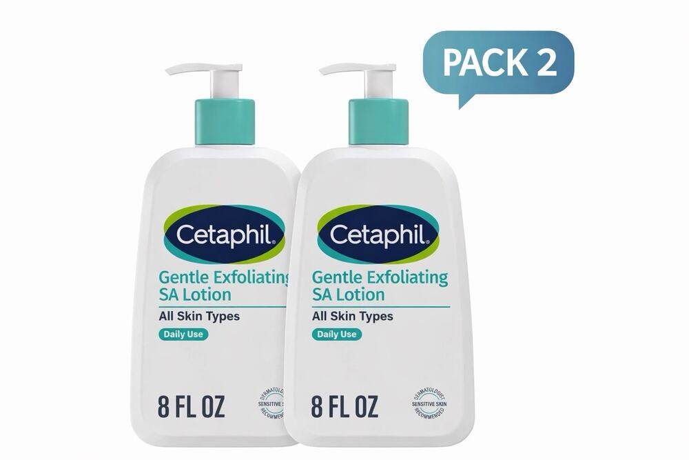 Cetaphil Gentle Exfoliating - Lotion 8 Fl Oz Daily Use Sensitive Skin - Pack 2